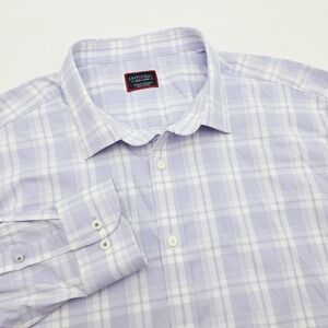 UNTUCKit Ferguson Mens 3XL Purple Plaid Performance Stretch Button Down Shirt